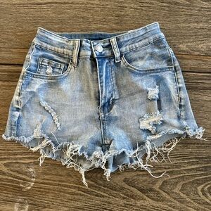Distressed Denim Women Shorts